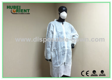 CE MDR 22 - 55gsm Single Use Lab Coat With Zip Closure