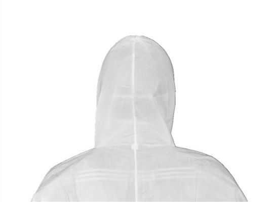 EN1149-5 Anti Static Type5/6 Disposable SMMS Chemical Protective Coverall With Hood