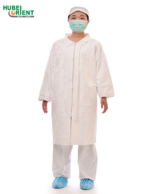 Latex Free Tyvek Disposable Lab Coats With Korean Collar