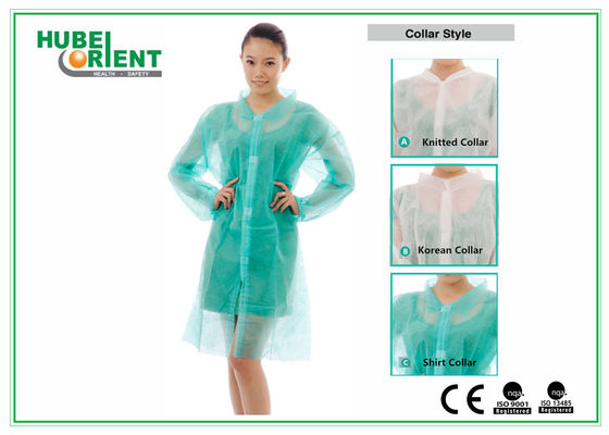 Nonwoven Disposable Visitor Coats With Shirt Collar