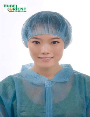Surgical Disposable Headcover Net Nonwoven Bouffant Cap Blue