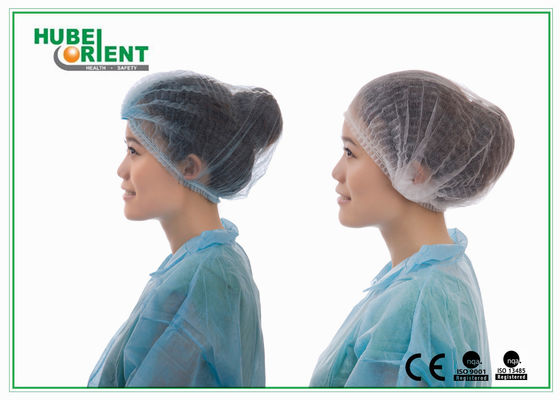 Disposable PP Nonwoven Mob Cap Bouffant Headcover With Double Elastic