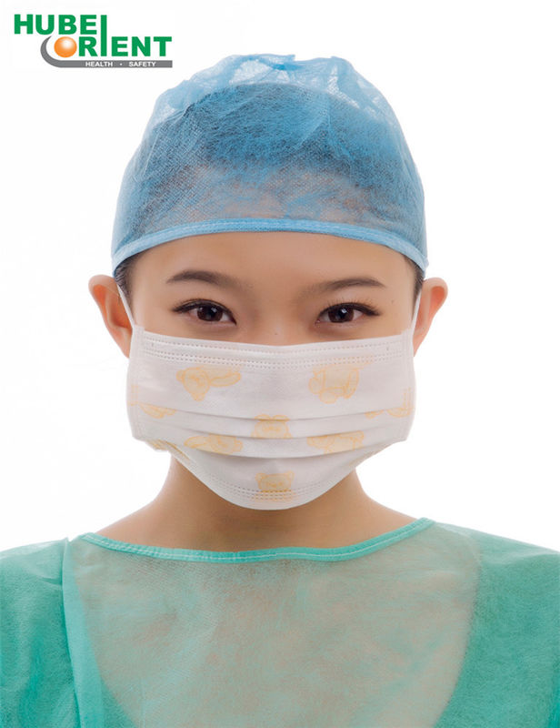 Disposable Non Sterile Protective Face Mask White Blue Green Color 3ply For Adult Use