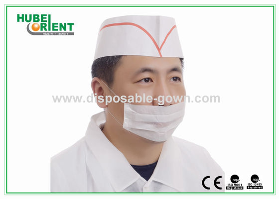 Fashion White Printed Disposable Surgical Hats With Colorful Stripes