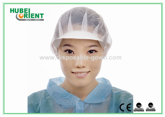 Non-Woven Disposable soft  Bouffant Caps With Peak Round Hairnet Cap for food industry