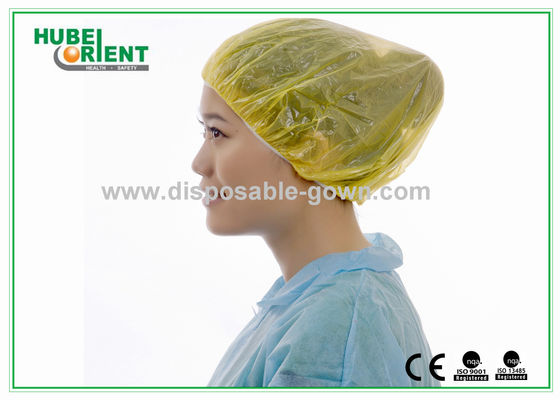 Hotel use Waterproof Disposable Plastic Shower Caps Colored Free Size for Factory/Food processing