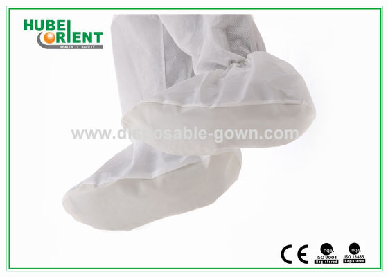 PP Coated CPE Disposable Shoe Cover White / Blue Anti-Slip Shoe Cover