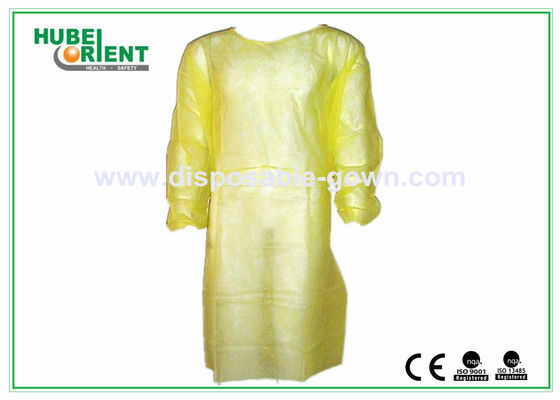 Non-Toxic Yellow Or Other Color PP+PE Disposable Isolation Gowns With Elastic Wrist For Hospital/Factory