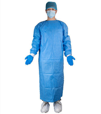 Disposable Doctor SMS Surgical Gown With Knitted Wrist For Hospital