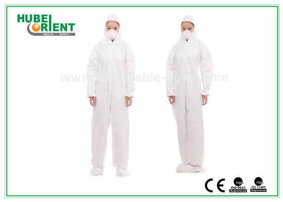 Polypropylene Disposable Protective Coveralls With Hood And Feetcover
