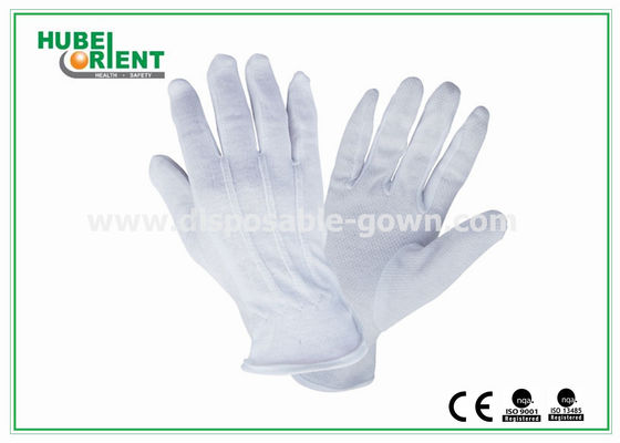 Eco Friendly 100% Soft Pure Cotton Disposable Gloves PVC Dots White Colour