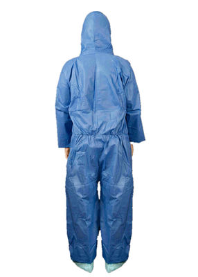 CE Type 5/6 SMMS Nonwoven Disposable Chemical Protective Coverall Anti Static