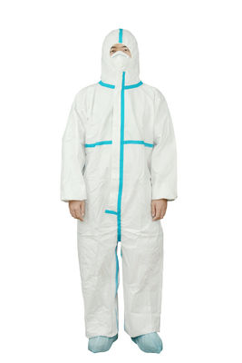EN14126 EU Standard Type 4B/5B/6B Disposable PPE Protective Microporous Film Coverall