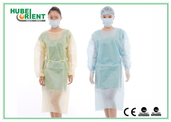 Polypropylene Long Sleeve Isolation Gown disposable Medical Lab Coat With Elastic Wrist