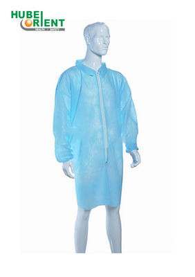 55gsm Nonwoven Disposable Lab Coat With Zip Closure