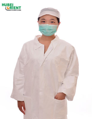 Breathable Tyvek Disposable Lab Coats With Shirt Collar