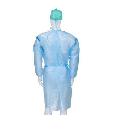 Hospital Use PP+PE/SMS Disposable Isolation Gown Waterproof With Knitted Wrist