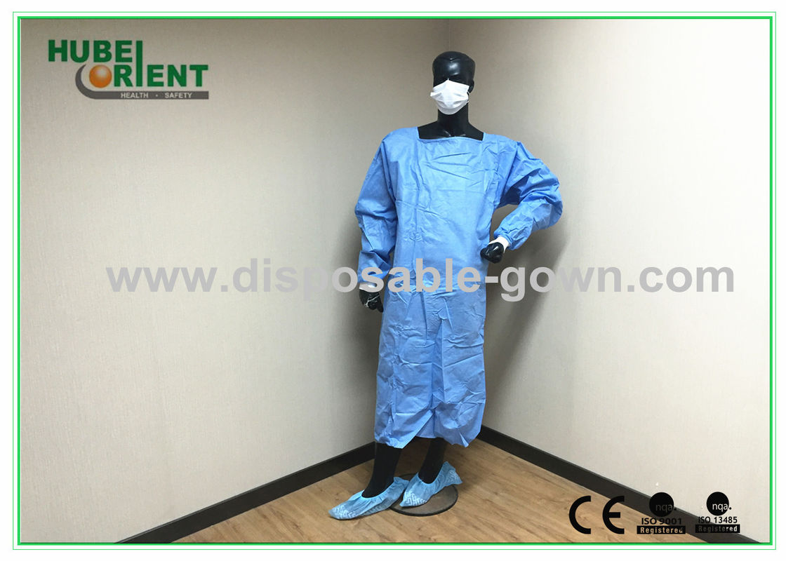 Green Or Blue Medical Sterile Packing Disposable Surgical Gowns Of Knitted Wrist