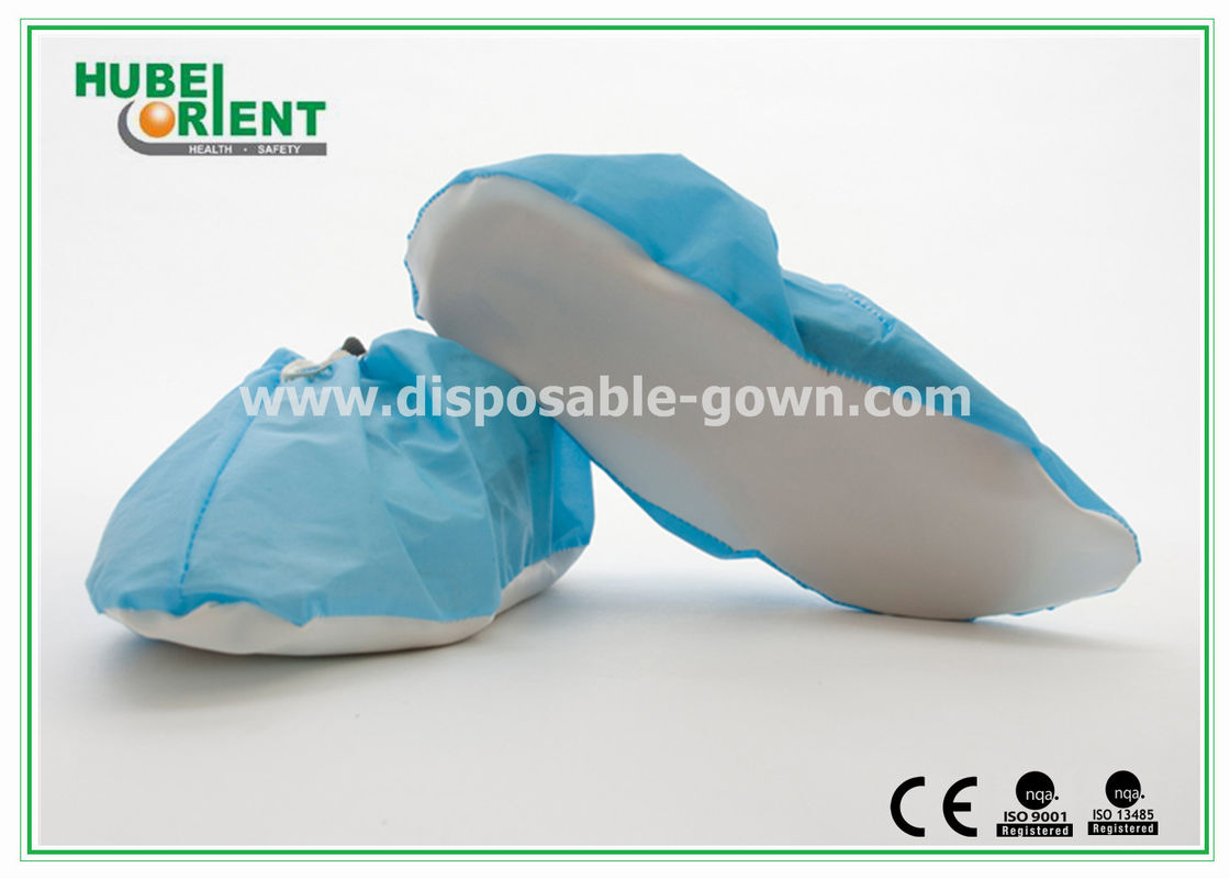 Disposable Foot Covers Waterproof PP+CPE Shoe Covers With Non Slip PVC Sole