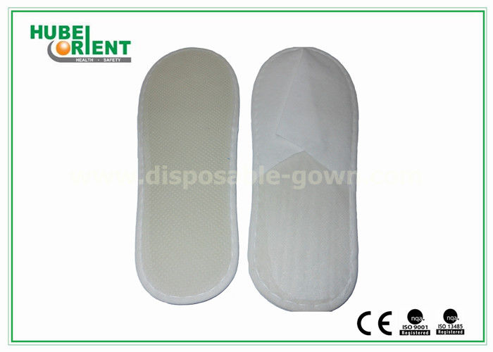 White Lightweight Disposable Nonwoven EVA Slippers for Hotel , Bathroom